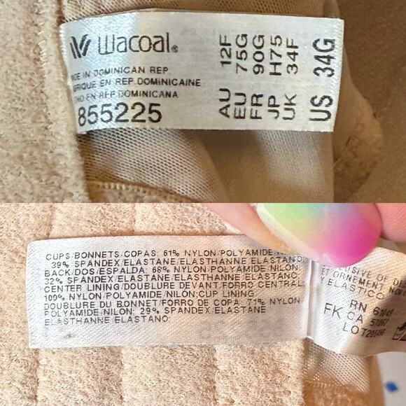 Wacoal Stark Beauty Underwire Bra in Sand Nude 855225 size 34G - Picture 5 of 5